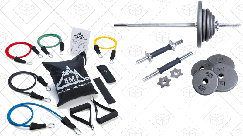 Resistance Band Set, $23 | CAP Barbell 110-Pound Set, $90